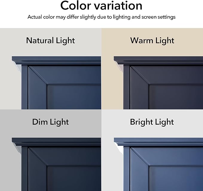 VANIRROR Bathroom Wall Cabinet Navy Blue Over Toilet Storage Cabinets 24x30 in Above Toilet Wood Medicine Cabinets Wall Mounted Bathroom Cabinet with 2 Door & Adjustable Shelf