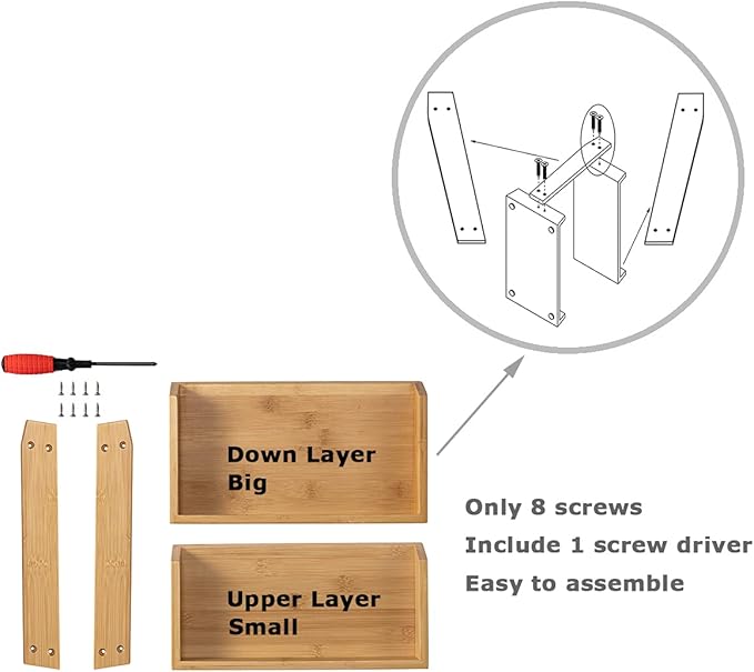 Organizer Vanity Dresser Bathroom Counter Organizer for Skincare Perfume Beauty Cosmetic, Bamboo