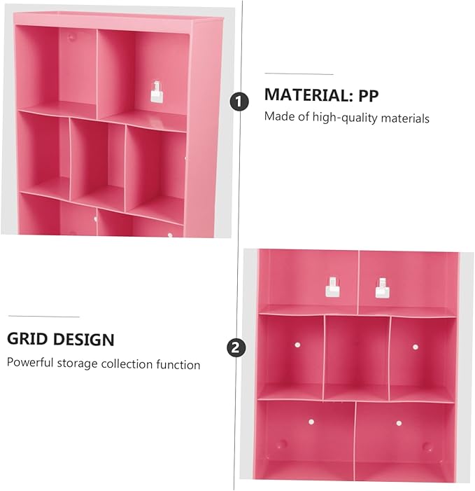 ORFOFE Large Multifunctional Wall Storage Rack Shelf for Bathroom and Kitchen Organization Stylish and Easy to Install Made of Safe Material for Cosmetics and Essentials Pink