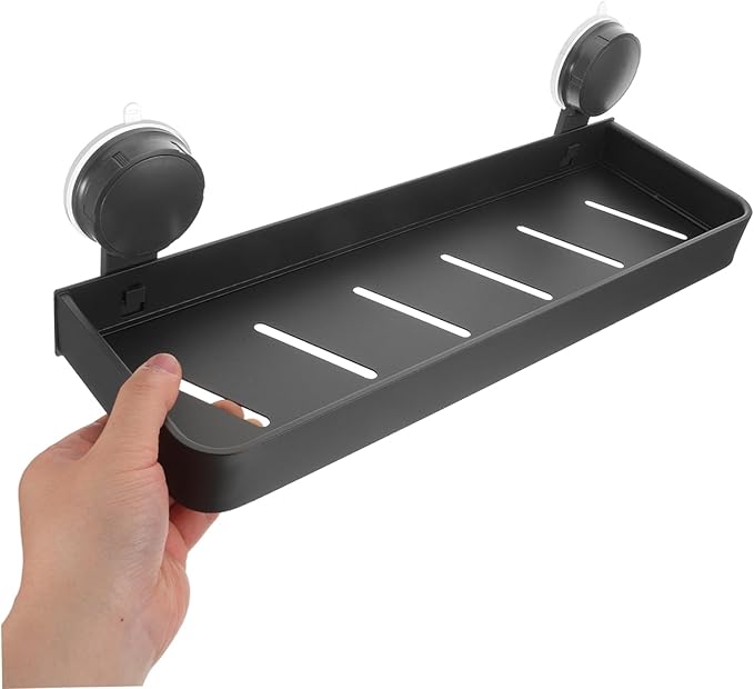 Ipetboom Suction Cup Bathroom Shelf Organizer Floating Storage for Toiletries Makeup No Drilling Required Easy Installation Stylish Dependable for