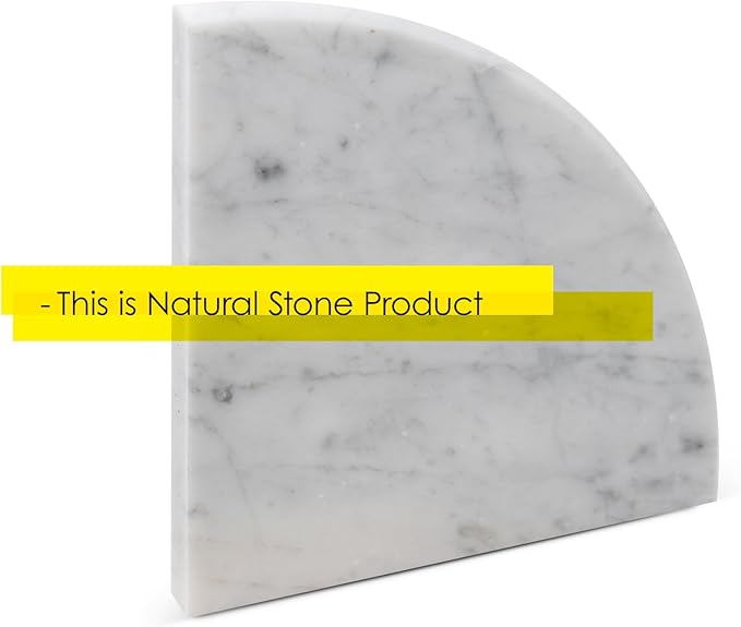 9'' x 9'' x 0.75 Thickness Premium Marble Corner Shelves for Bathroom Wall (Bianco Carrara)