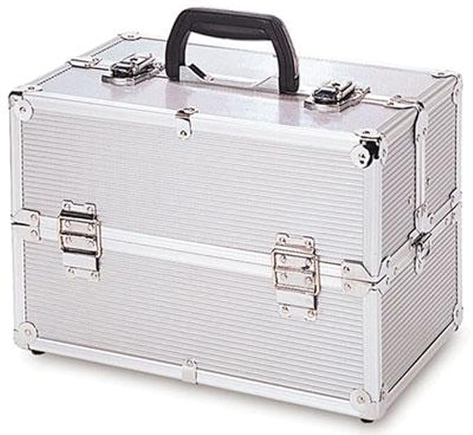 Extendable Trays with Shoulder Strap, Silver Stripe Finish, 14 X 8-1/2 X 9-1/4, 8 Pound
