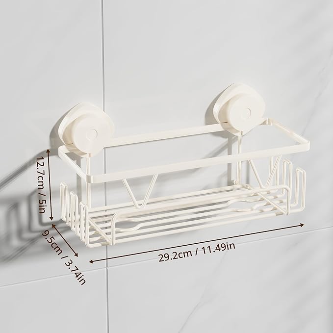 KEGII Bath Toy Storage Suction Cup for Bathtub, Reusable Bathtub Toys Organizer, Suction Shower Caddy for Bathroom, No Drill Shower Basket, Drainable
