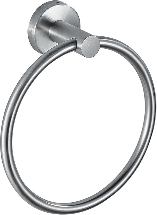 Towel Ring, Bathroom Hardware Accessories, Wall-Mounted Towel Ring, Simple Round Stainless Steel Towel Rack, for Bathroom and Kitchen (Brushed Nickel)