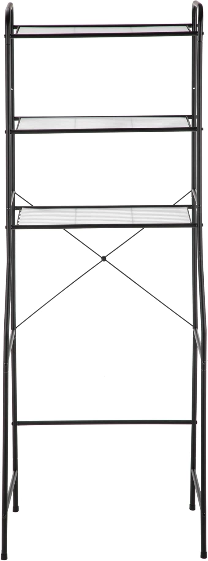 Matte Black Steel Over The Toilet Storage, 3-Tier Bathroom Shelf with Liners, Heavy Duty Utility Rack for Toilet Paper, Towels, Toiletries, Easy Assembly, Anti-Tip Design
