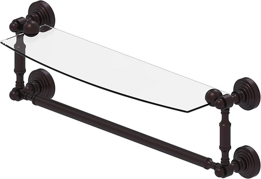 Allied Brass WP-33TB/18-ABR Glass Shelf with Towel Bar, 18-Inch x 5-Inch