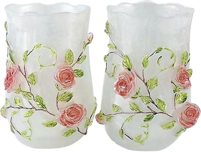 LUANT Resin 3D Roses 5PC Bathroom Accessories Set Soap Dispenser/Toothbrush Holder/Tumbler/Soap Dish (White)