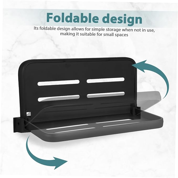 TIDTALEO Foldable Wall Shelf for Bathroom Kitchen Laundry Metal Storage Rack with Drainage Easy Installation Stylish Design Space Saving Organizer for Toiletries Cosmetics