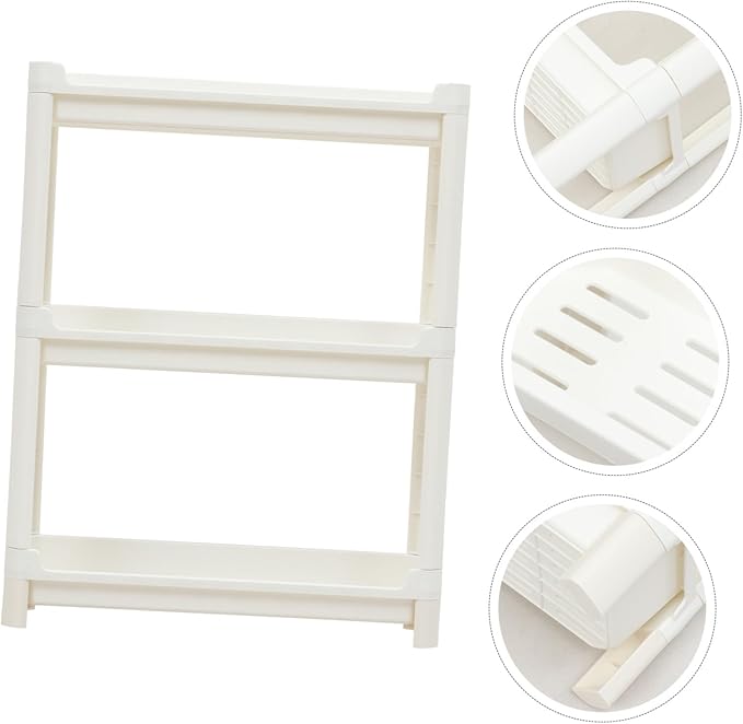 Garneck 1pc Multi-Layer Plastic Storage Shelf for Bathroom Kitchen and Living Compact Corner Organizer for Shampoo Conditioner and Items Material