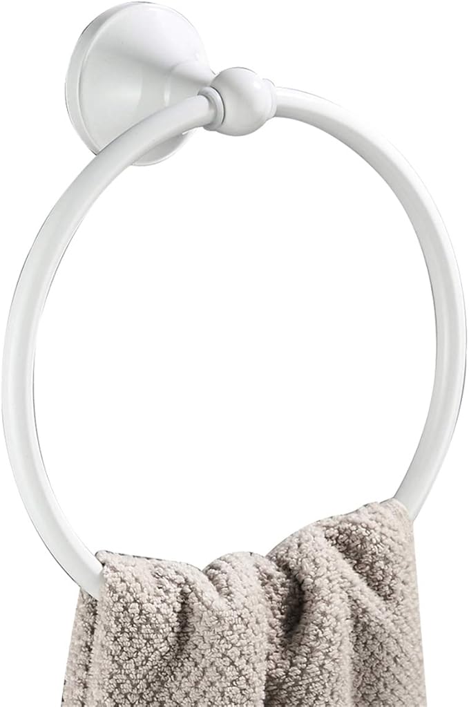 Flybath Towel Ring Brass White Finish Hanger Holder for Bathroom Accessories Wall Mounted