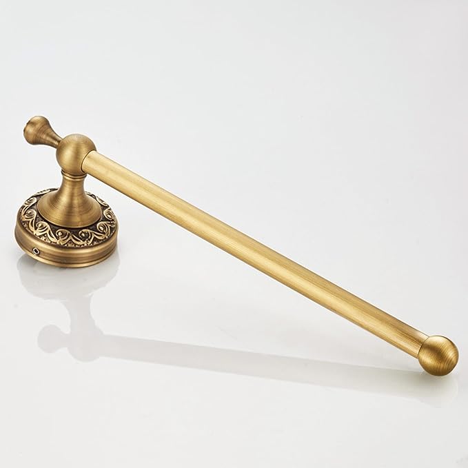 Wall Mounted Bathroom Towel Holder, Bath Towel Hanger Antique Brass Pattern Carving,Brushed Bronze