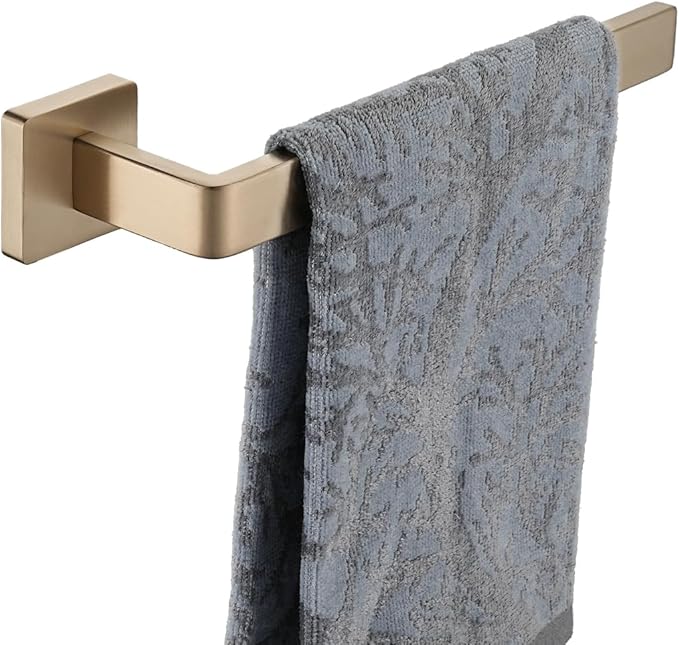 JQK Hand Towel Holder Towel Ring Champagne Bronze, 10.2 Inch 304 Stainless Steel Bathroom Hand Towel Bar Wall Mount, THH250L9-CB