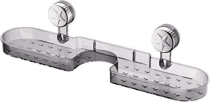 ljhnba Space Saving Suction Cup Storage Rack Toiletries Holder Shelf Bathroom Organiser For Shampoo And Small Accessories