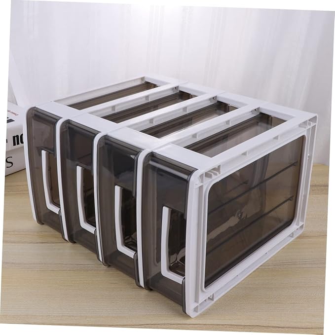 Outanaya Four-layer Plastic Drawer Storage Cabinet Transparent Multifunctional Organizer for Office Bathroom and Home Use Neat and Orderly Desktop Sundries Holder