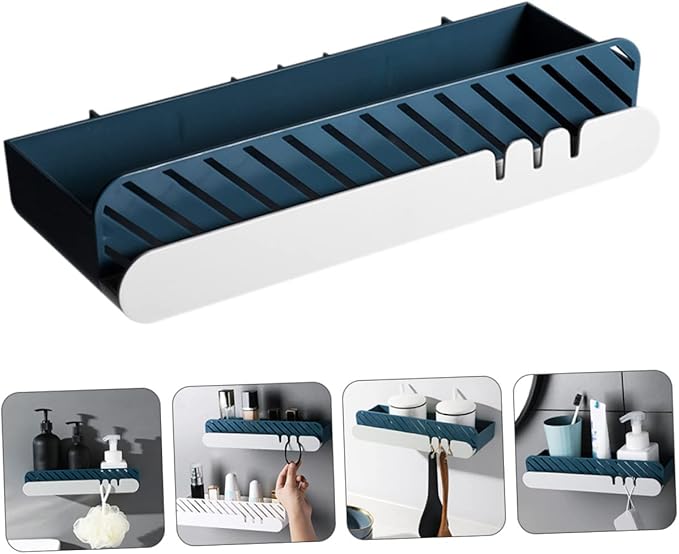 OSALADI Bathroom Wall Organizer Adhesive Bathroom Shelf Plastic Material Fine Workmanship