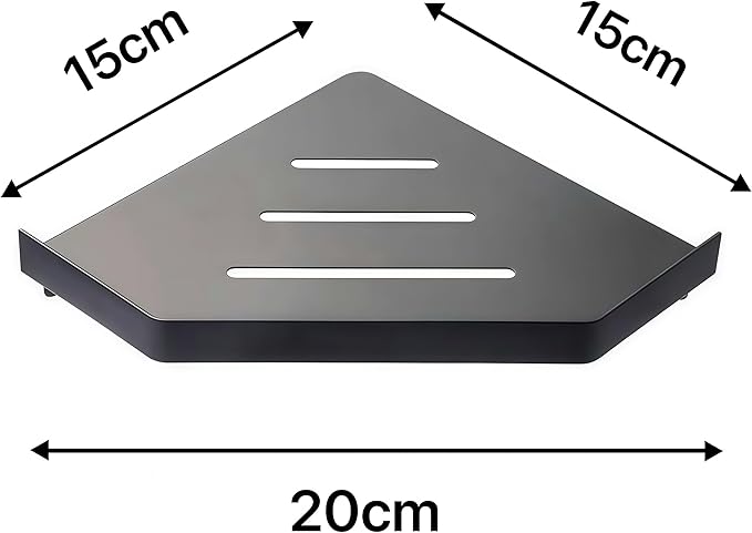 Lavatory Bathroom Corner 304 Stainless Steel Shelf Wall Mount Triangular, Soap Holder,Black