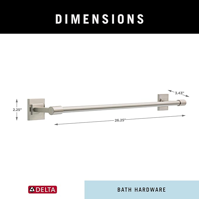Delta Faucet McLaren (1-Pack) 24" Bathroom Towel Rack/Bar, SpotShield Brushed Nickel, Wall Mounted MCL24-BN
