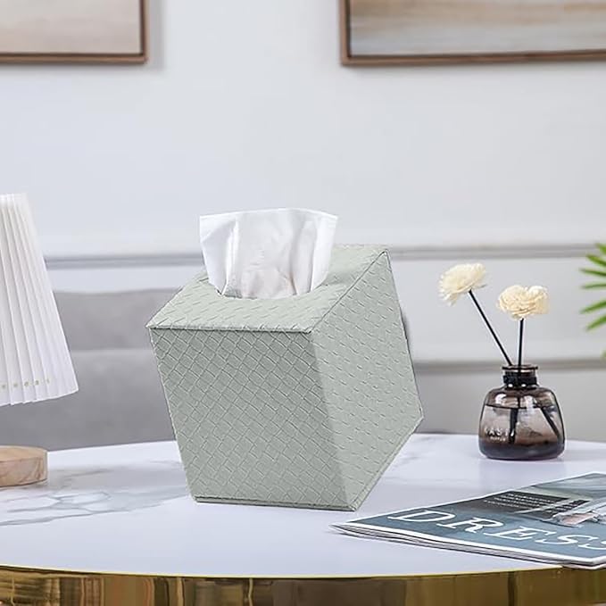 Grey Tissue Box Cover,Tissue Box Cover Square,Grey Tissue Box Holders,Tissue Holder for Bathroom Accessories,Bathroom Tissue Holders