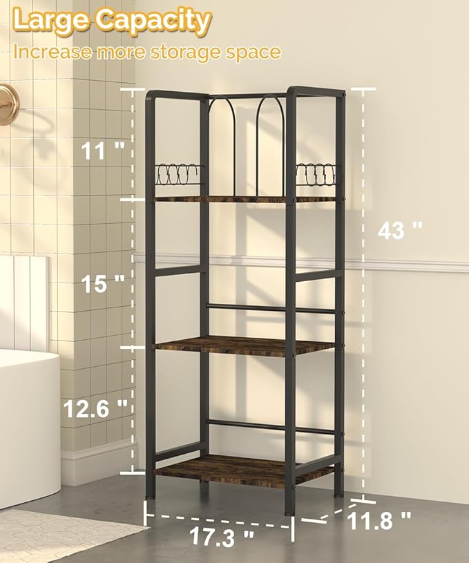 Mondazie Free Standing Towel Racks for Bathroom with U-Shaped Detachable Dividers, 3-Tier Floor Towels Holder Stand with Shelf & 8 S-Hooks, Metal Pool Towel Storage Organizer for Home, Poolside, Black