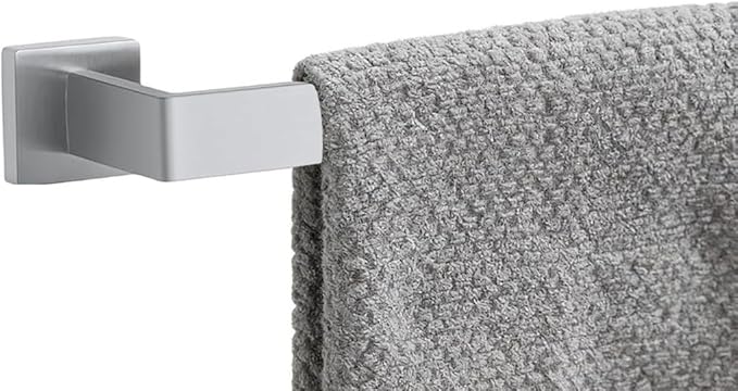 32 Inch Bathroom Towel Bar SUS304 Stainless Steel Brushed Nickel Towel Holder Wall Mounted Heavy Duty Towel Rack Bathroom Towel Rod Modern Square Base Design(1, Brushed Nickel, 32 Inch)