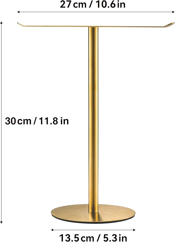 Gold Hand Towel Holder Stand ?€? Countertop T-Shaped Stainless Steel Towel Rack with Non-Slip Base for Vanity and Kitchen