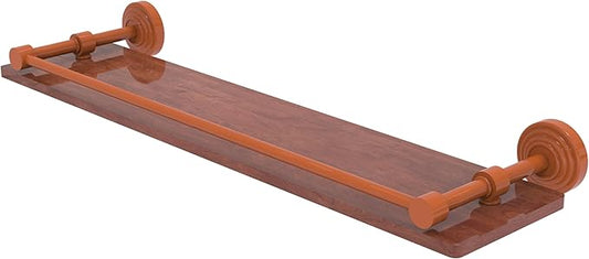 Allied Brass WP-1-22-GAL-IRW-ASP Waverly Place Collection 22 Inch Solid IPE Ironwood Shelf with Gallery Rail, Autumn Sparkle