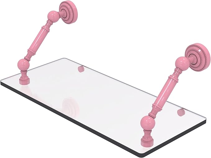 Allied Brass DT-1-18-PNK Dottingham Collection 18 Inch Floating Glass Shelf, Pink
