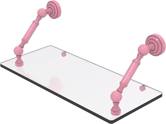 Allied Brass DT-1-18-PNK Dottingham Collection 18 Inch Floating Glass Shelf, Pink