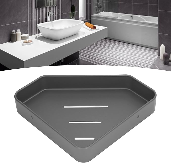 Rustproof Space Aluminum Corner Shelf - Sturdy Floating Shelf for Bathroom, Kitchen, Living Room, and Balcony with Easy Installation