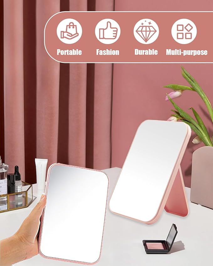 Foldable Mirror, 20 Pack Desktop Makeup Mirror Simple Folding Makeup Mmirrors with Stand for Spa Party, Girl, Women, Beauty, 4 Color