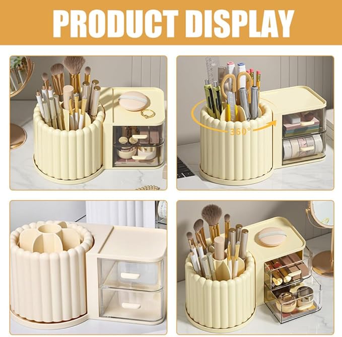 Rotating Pen Holder Makeup Brush Organizer Convenient Cosmetic Brush Holder Cosmetic Desktop Pen Organizer Office Organizer Supply cil