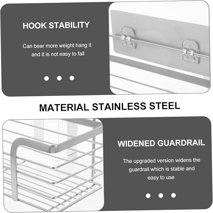 Unomor Stainless Steel Storage Mounted Bathroom Shelf Organizer Shampoo Holder Floating Shelves for Bathroom Decorations