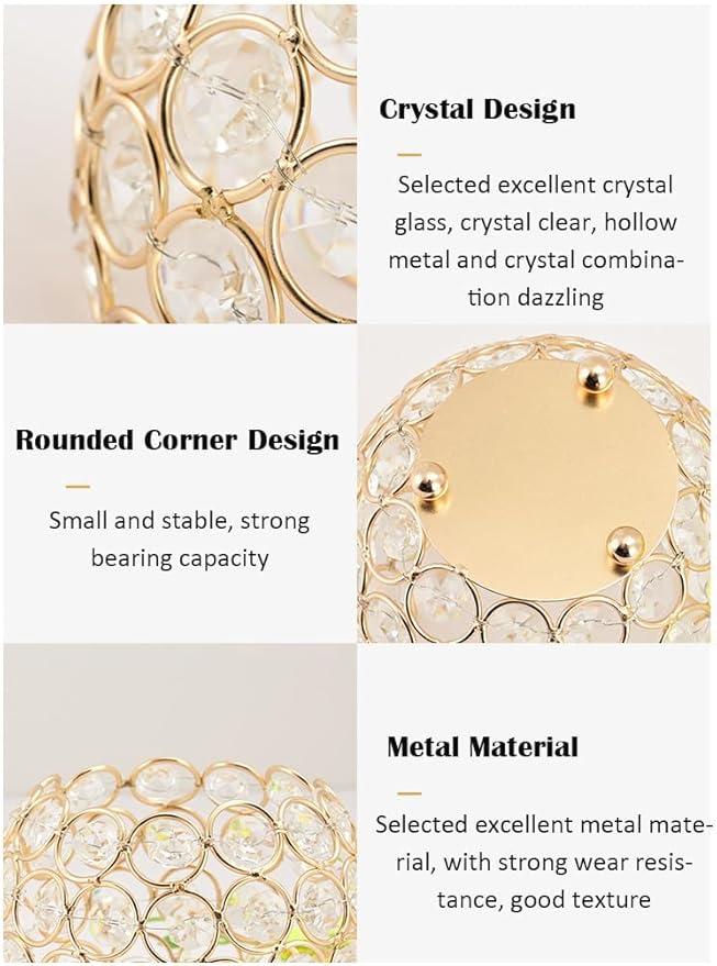 AKOAK 1 Pack Crystal Makeup Brush Holder Organizer, Makeup Comb Brush Eyebrow Pen/Pencil Cup Collection Storage Container, Candle Holder Decoration Tray for Vanity, Bathroom, Bedroom and Office
