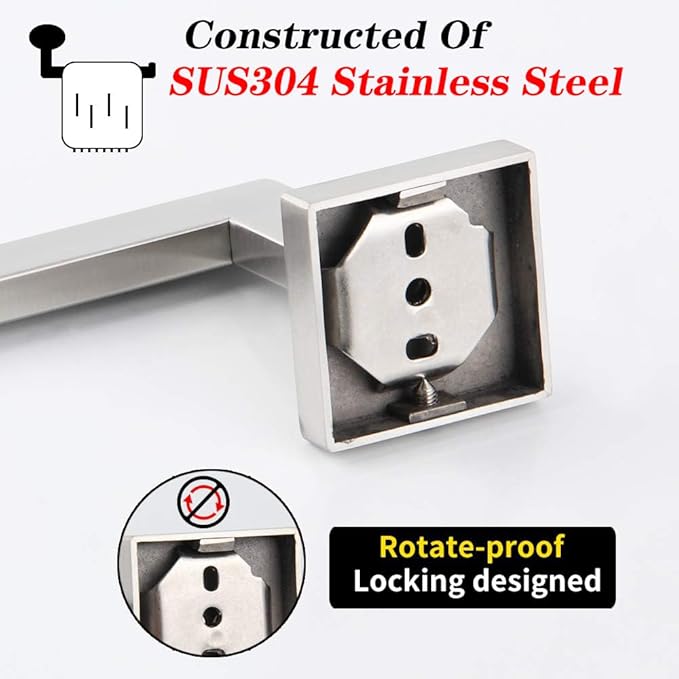 GERZWY SUS 304 Stainless Steel Hand Towel Holder Modern Bathroom Towel Ring Wall Mounted Brushed Finish IG1806-LS