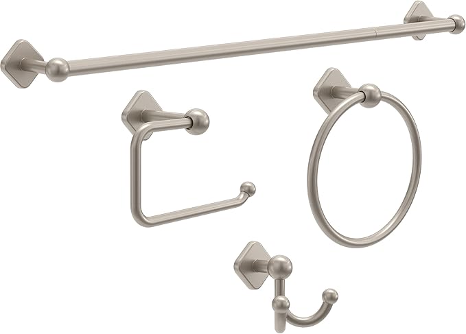 Franklin Brass Gainesville (1-Pack) 18'' Towel Rack w/ 6" Extender for Bathroom Satin Nickel Towel Bar for Bathroom Wall Mounted Towel Holder Rod GNV26-SN