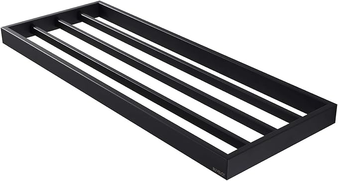 Lavatory Bath Towel Shelf,Minimalist Towel Rack for Bathroom,Wall Mounted and Modern Hotel Style with Towel Bar,Towel Holder 24Inch, Matte Black, 073090-MB Ler Series