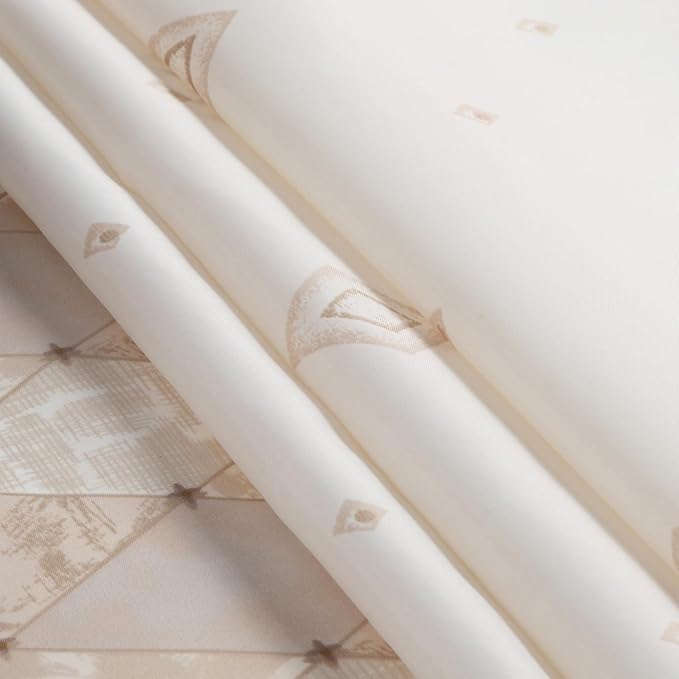 Extra Wide Fabric Shower Curtain 108 x 72 inch, Beige Tan Brown Striped Shower Curtains for Bathroom and Bathtub, 108" W x 72" H