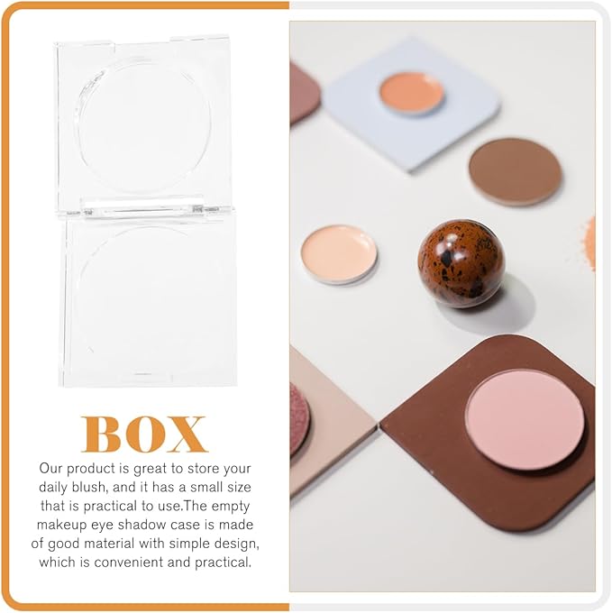Compact Empty Blush Box 2.05 Inch Square Portable Cosmetics Container for Diy Makeup Travel Storage Highlighter Eyeshadow Case