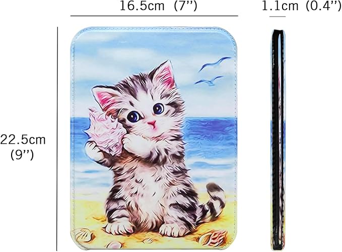 Foldable Travel Makeup Mirror PU Leather with Adjustable Stand, Desktop Portable Folding Rectangular Vanity Mirror for Travel, Camping, Office, 7x9 Inches