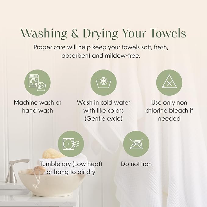 Springtree Home 100% Cotton Bath Towel Set of 4 | Super Soft & Absorbent with Quick-Dry Fibers | 4 Bath Towels | Textured and Durable Cotton | Krista Collection - Navy