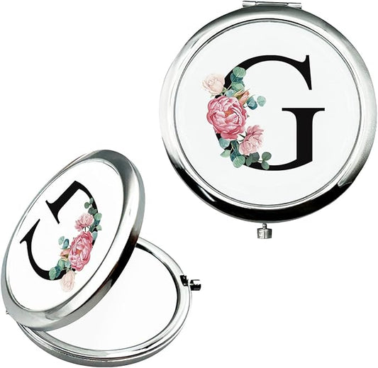 JEKUGOT Monogram Compact Mirror, Personalized Gifts for Women and Girls, Small Pocket Mirror, Personalized Compact Mirrors for Girls, Sister, Wife, Mothers, Birthday Gifts - G