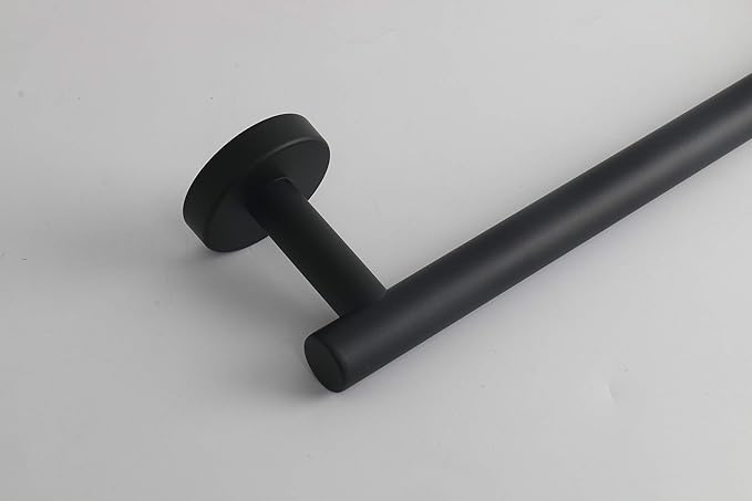 TocTen Bath Towel Bar - Thicken SUS304 Stainless Steel Bathroom Towel Holder, Towel Rod for Bathroom Heavy Duty Wall Mounted Towel Rack Hanger (18IN, Matte Black)