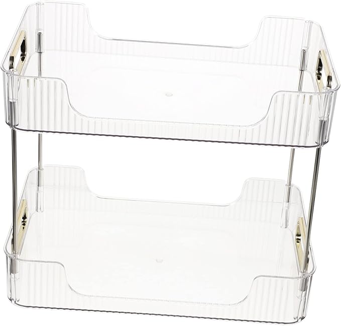 2-Tier Bathroom Countertop Organizer Vanity Holder Multi-Functional Toiletry Storage Rack for Makeup and Dresser Space-Saving Bathroom Shelf