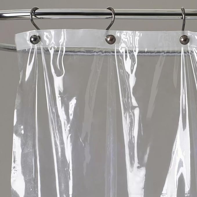 10 Gauge Vinyl Shower Curtain 72" x 72" with Clear See Through, Standard, Sage