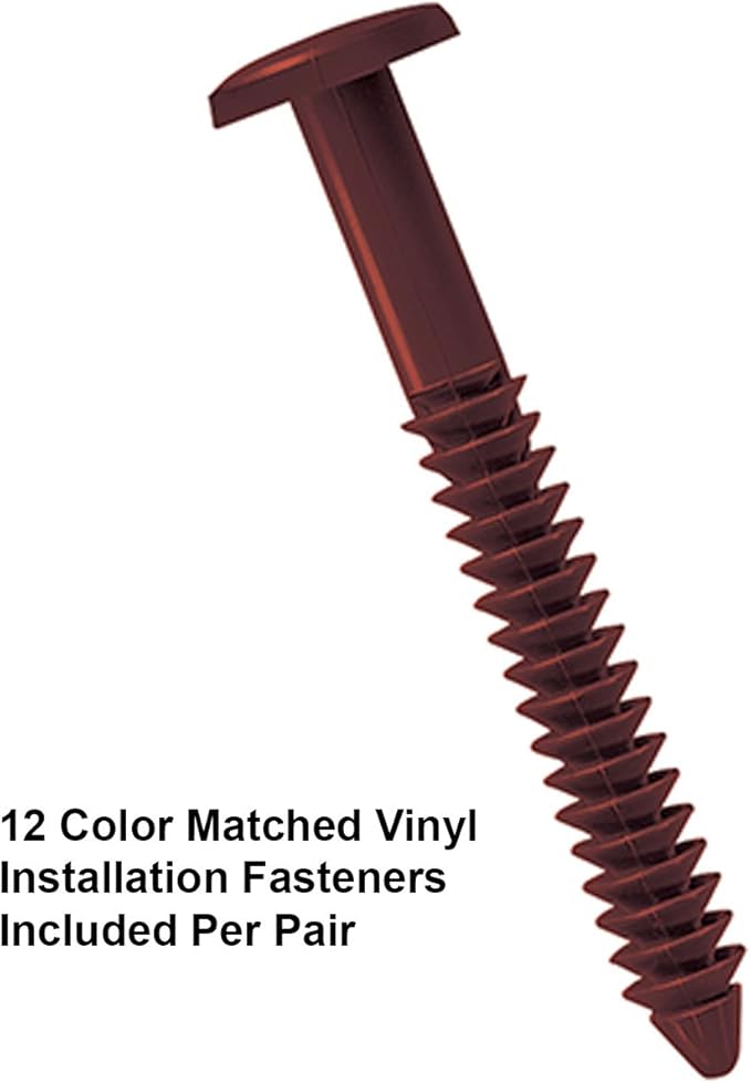 Exterior Solutions Standard Louver Exterior Vinyl Shutter, Burgundy (Pair), 15 Inch x 67 Inch