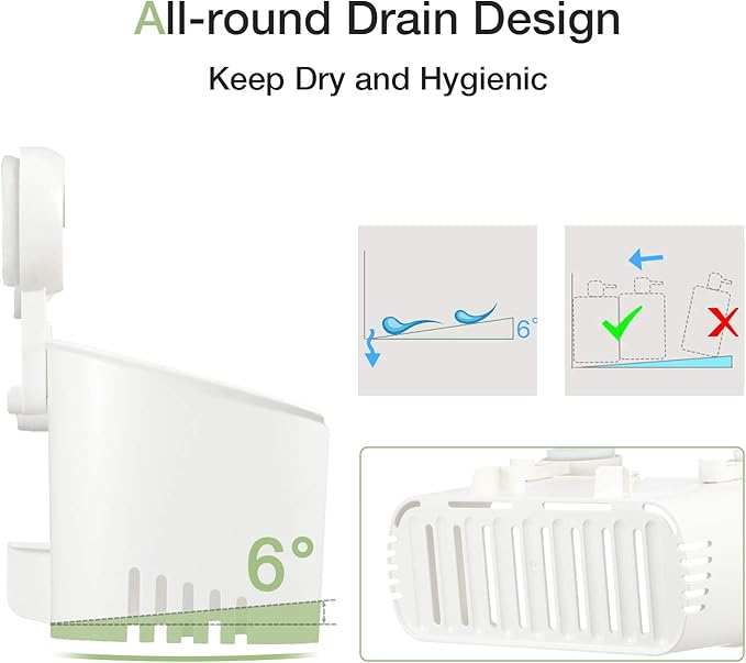 LUXEAR Shower Caddy Suction Cup NO-Drilling Removable Shower Shelf Powerful Heavy Duty Hold up to 22lbs, Waterproof Storage Basket for Shampoo & Toiletries Bathroom & Kitchen Caddy Organizer