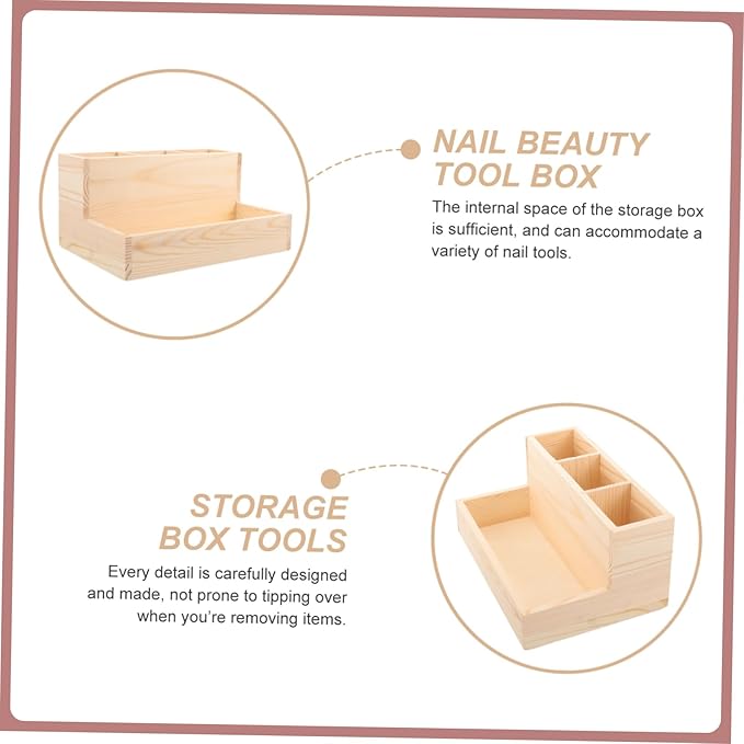 Wooden Makeup Organizer Small Makeup Storage Brush Holder Nail Polish Organizer Box