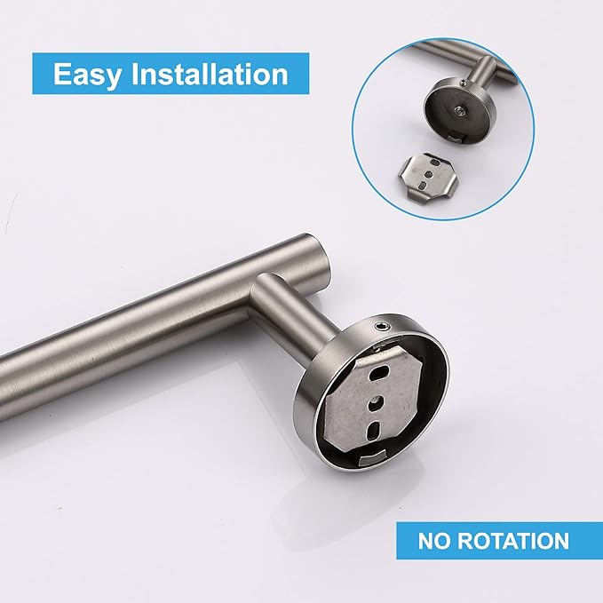 TASTOS 12 Inch Single Towel Bar Rack, Brushed Nickel, SUS 304 Stainless Steel Round Bathroom Towel Bar, Heavy Duty Towel Holder, Kitchen Towel Rod, Wall Mount with Screws