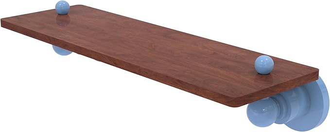 Allied Brass AP-1-16-IRW-FTB Astor Place Collection 16 Inch Solid IPE Ironwood Shelf, Flat Troll Blue