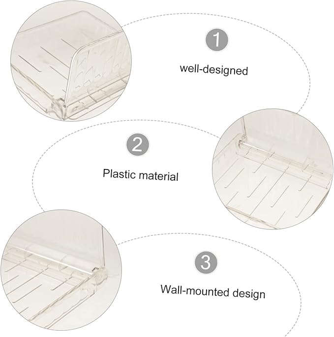 PRETYZOOM 2pcs Wall Storage Organizer No Drill Floating Shelf for Bathroom Kitchen and Bedroom Plastic Wall-Mounted Makeup and Utility Storage